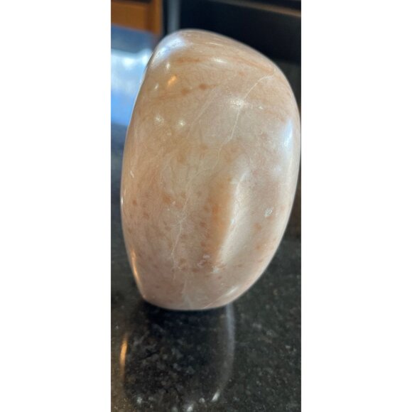 Vintage Handmade Quartz Polar Bear Sculpture Signed By The Artist 7/17/78 Pink S - Picture 2 of 10